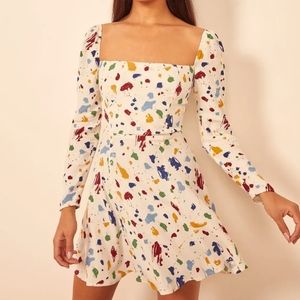 Paint splatter dress with matching mask